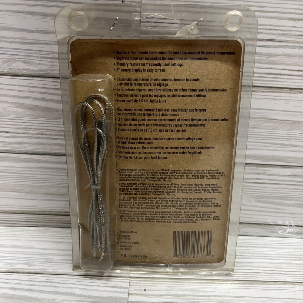 NEW ~ Grillmaster Sunbeam Digital Thermometer & Timer ~ 30119 ~ Grill