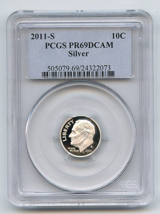 2011 S 10C Silver Roosevelt Dime PCGS PR69DCAM