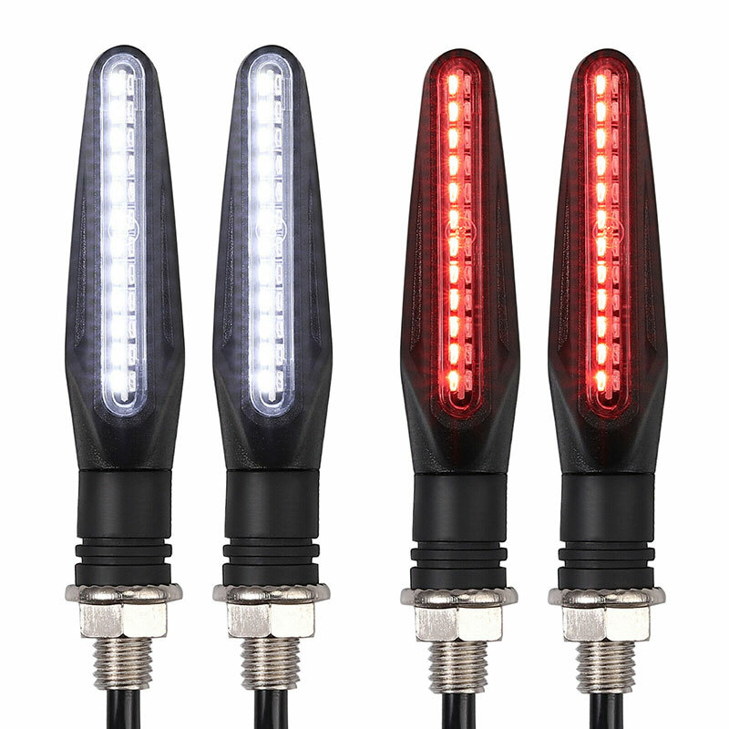 Motorcycle Sequential Flowing LED Turn Signal Indicator DRL Daytime Brake Light