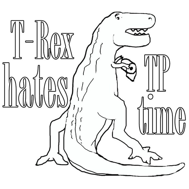 CafePress T Rex TP Time 10" Wall Clock (689528306)