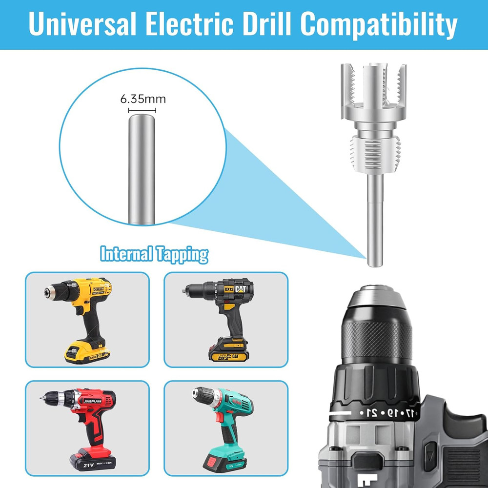 3PCS Integrated PVC Pipe Threader Tool 1/2" 3/4" 1" Dual-Function Internal Water