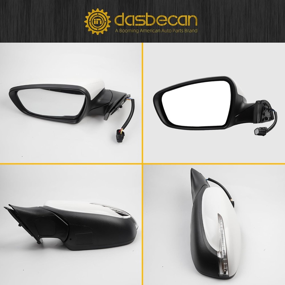 Dasbecan Left Driver Side Mirror Compatible With 2013 Left-6pin, DIY paint
