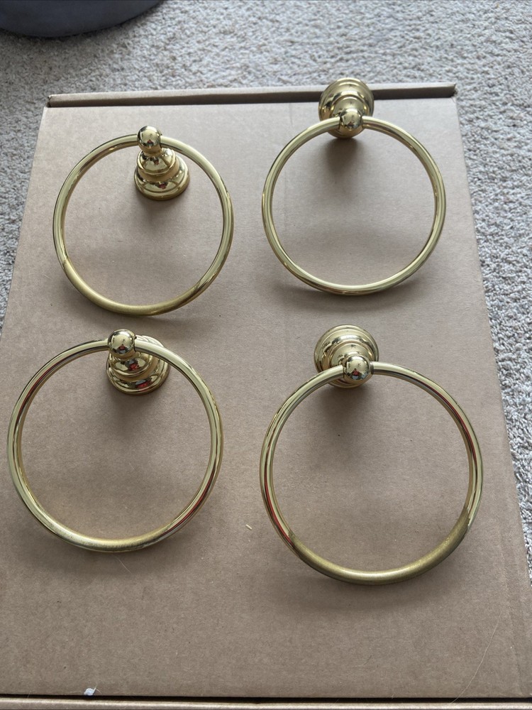 Polished Solid BRASS TOWEL RINGS 6"
