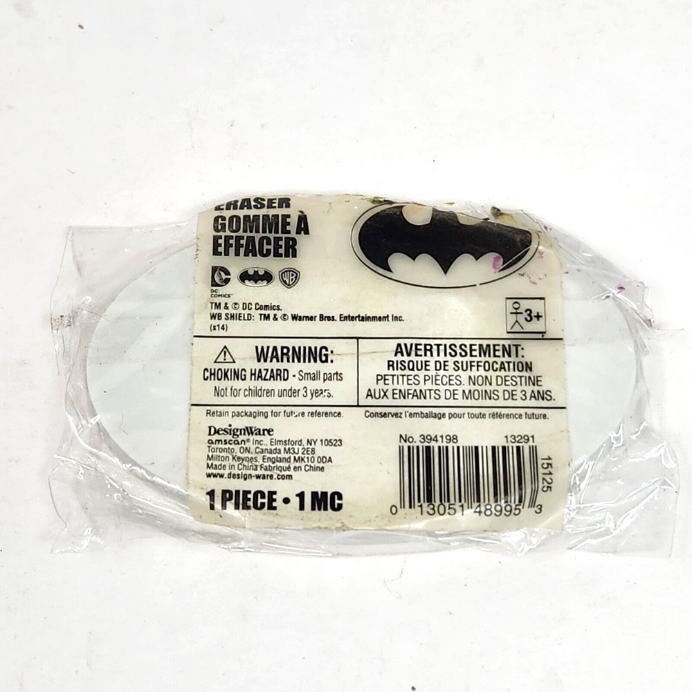 BATMAN LOGO ERASER DC COMICS YELLOW + BLACK NEW SEALED