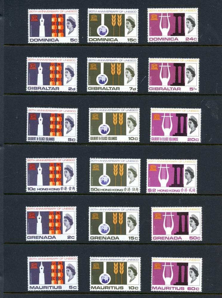 BRITISH COMMONWEALTH UNESCO OMNIBUS SET MINT NEVER HINGED