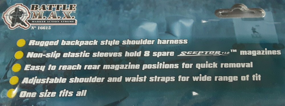 Franklin Battle MAX Rival Force Markerball Projectile Backpack Shoulder Harness