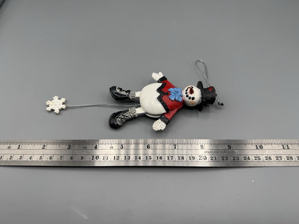 Vintage Jumping Jack Toy Puppet Pull String Snowman Ornament