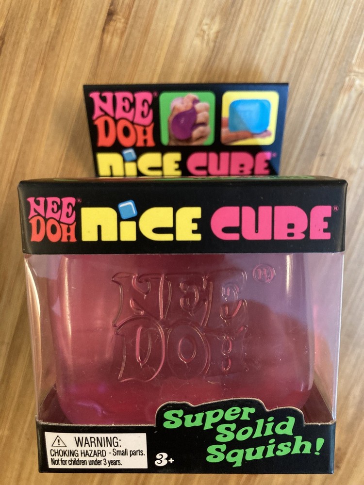 NEW Nee Doh Needoh Nice Cube Super Solid Squish Pink  Toy