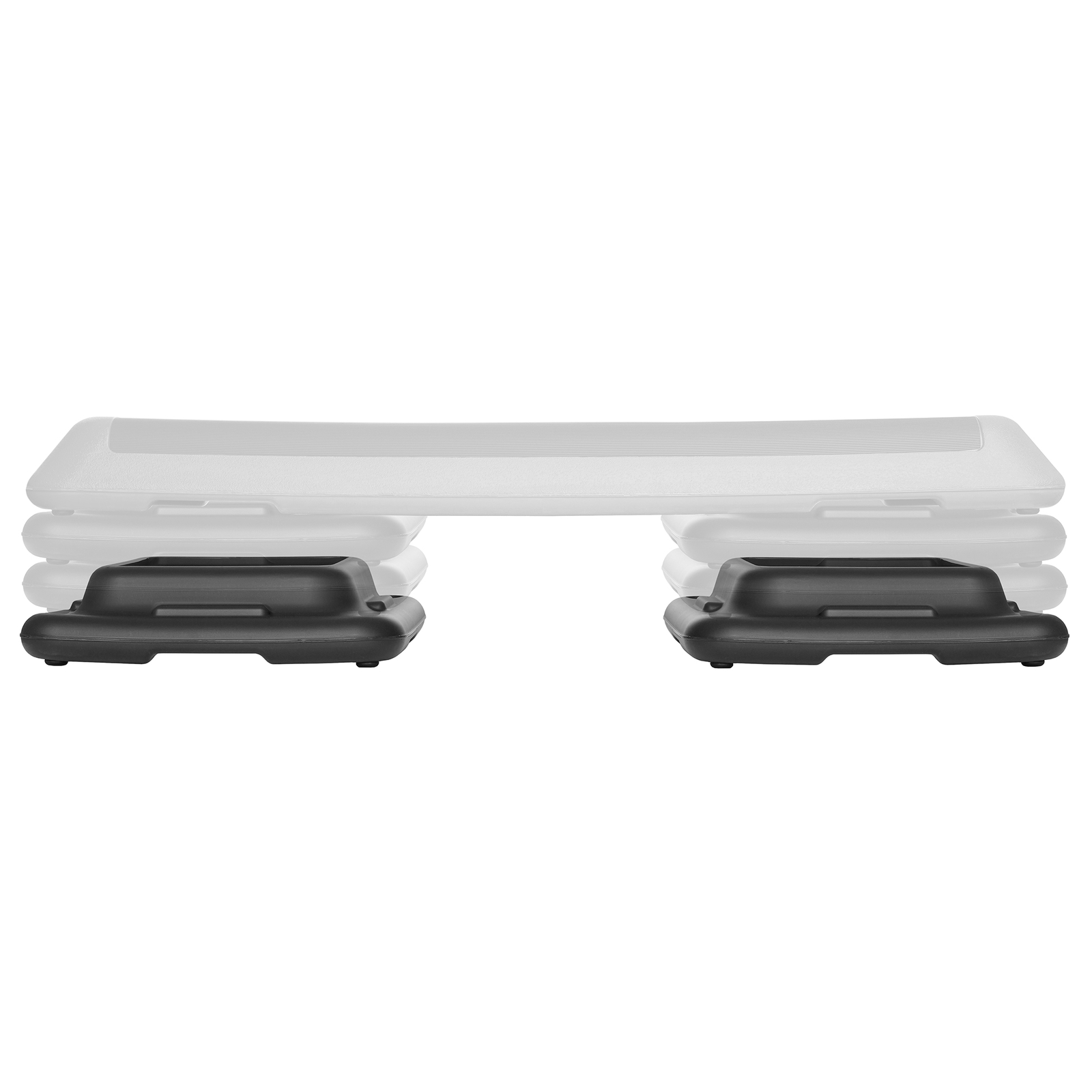 Aerobic Exercise Adjustable Step Platform Risers, 2 Pack - Black