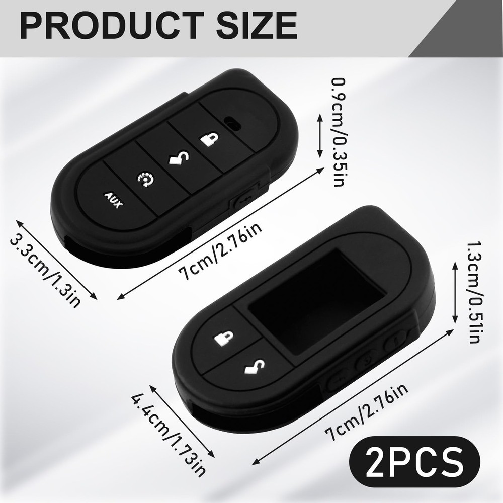 2 Pack Remote Case for Viper, Soft Silicone Car Key Case Shell, Protective