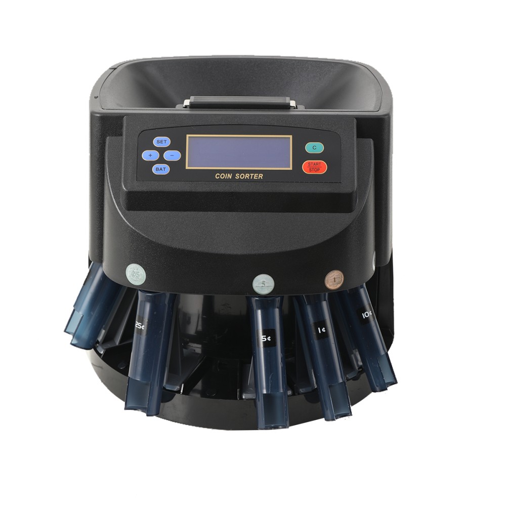 Coin Sorter Machine Coin Counter Wrapper and Roller Coins/min LCD Display