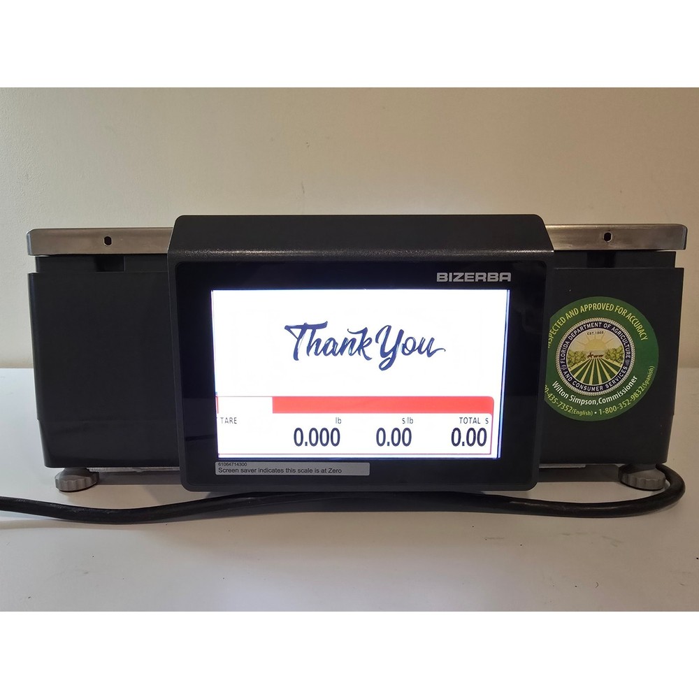 Bizerba XC 100 30lb Dual Range Touchscreen Label Printing Scale WiFi & Printer