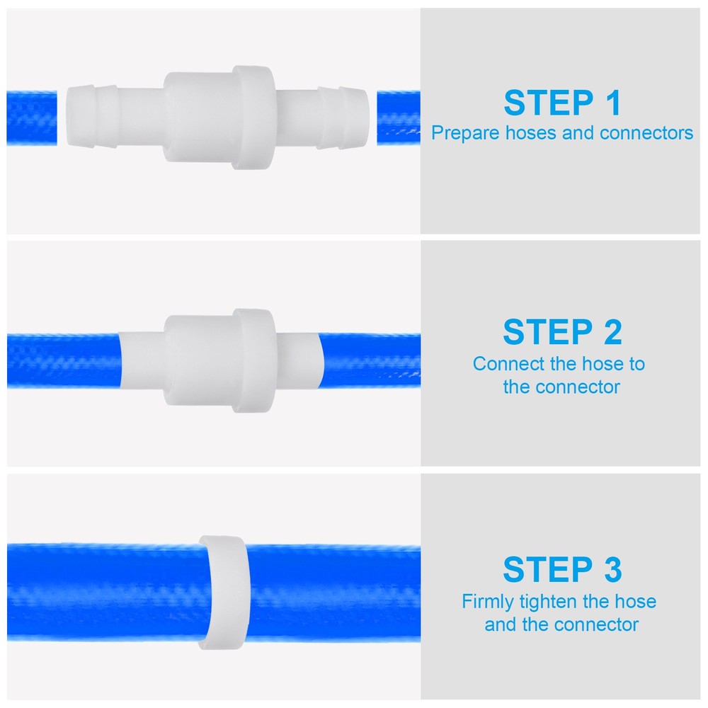 2 Pcs 1/2" Plastic One Way Inline Check Valve Barb Hose Non-Return White