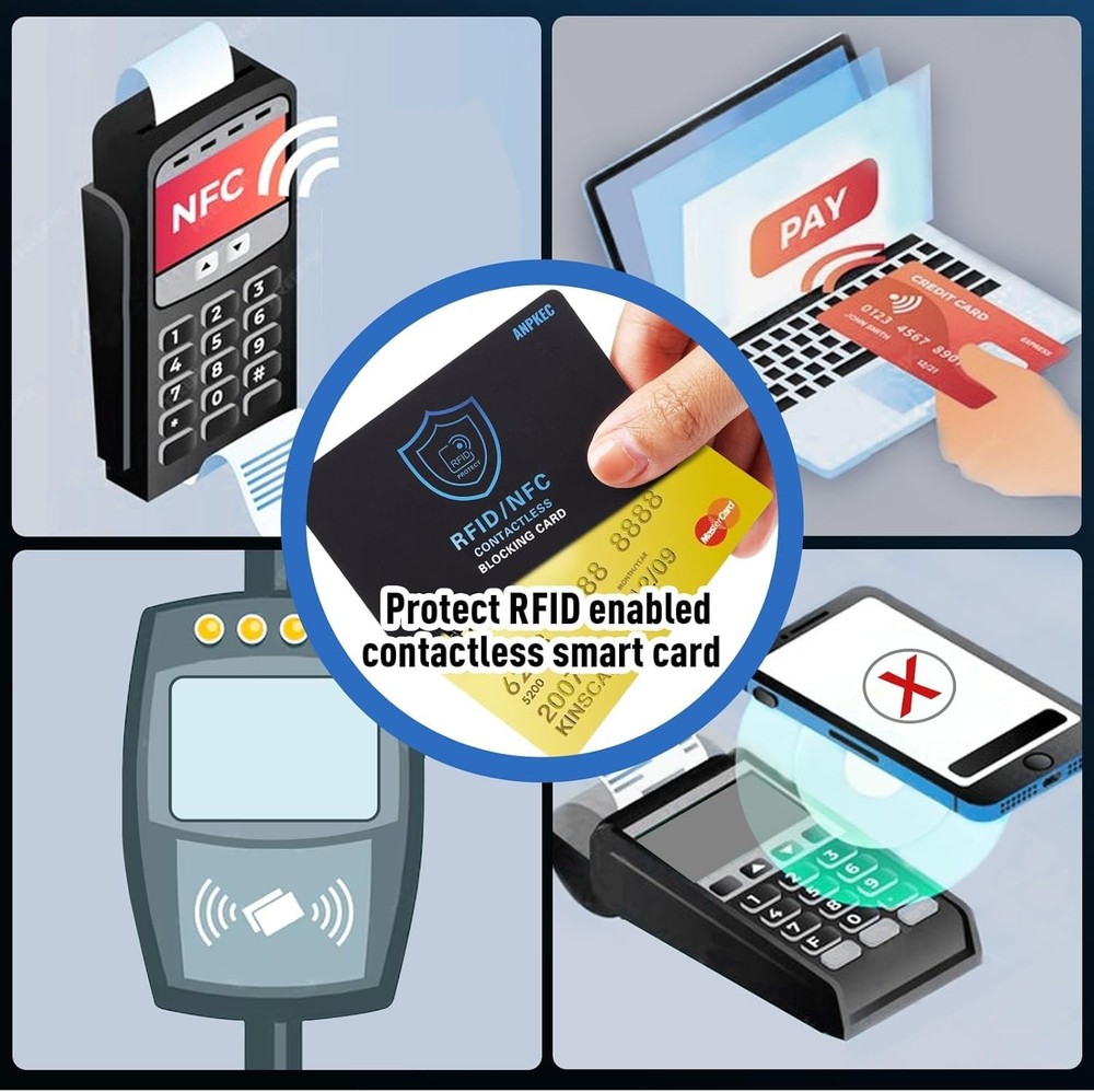 RFID Blocking Card NFC Contactless Credit Debit Card Protector (5 Pack)