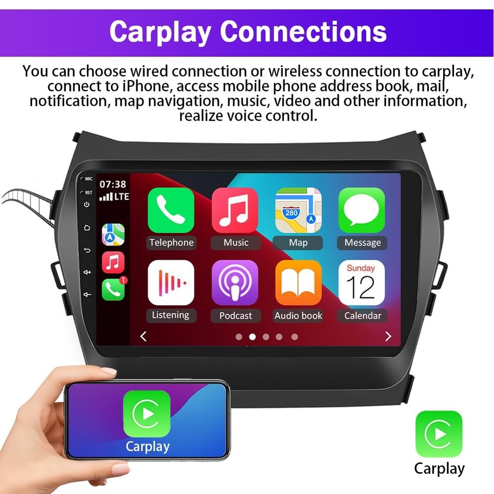 Android 13 Double Din Car Stereo 9 Touch Screen Wireless Carplay Android Auto