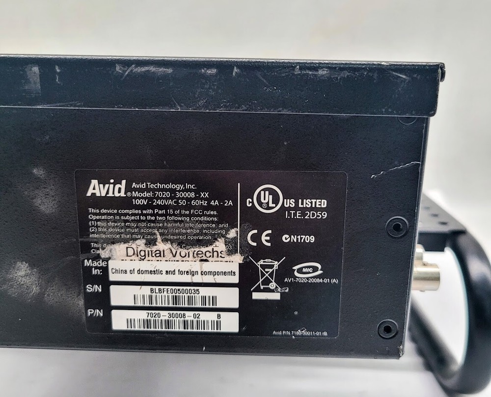 Avid Nitris DX 7020-30008-04 Media Composer