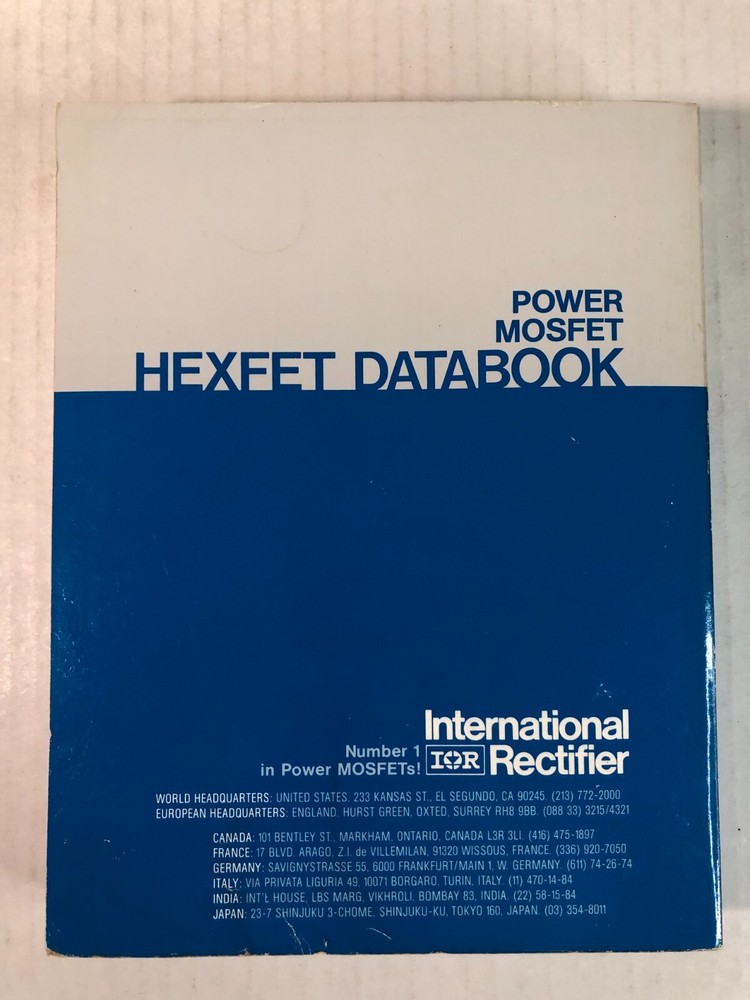 International Rectifier Power MOSFET HEXFET Databook & Application Notes-1985