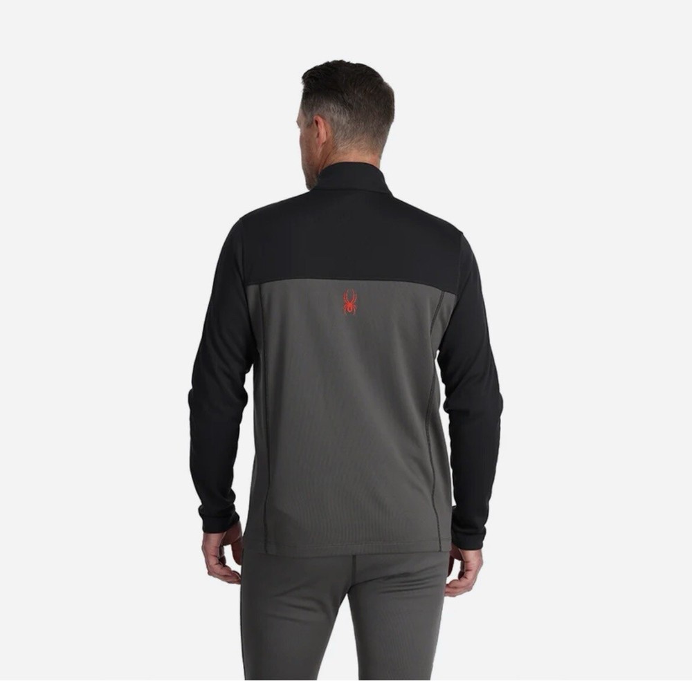 NEW Spyder Men’s Base Layer 1/2 Zip Large Gray MSRP $49