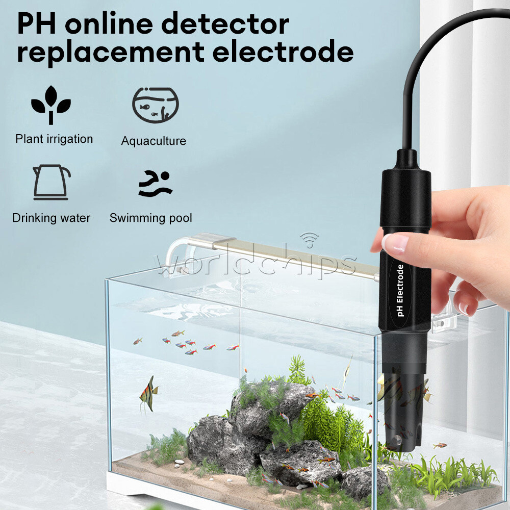 0~14pH Water Quality Analyzer PH online tester BNC Electrode probe Highprecision