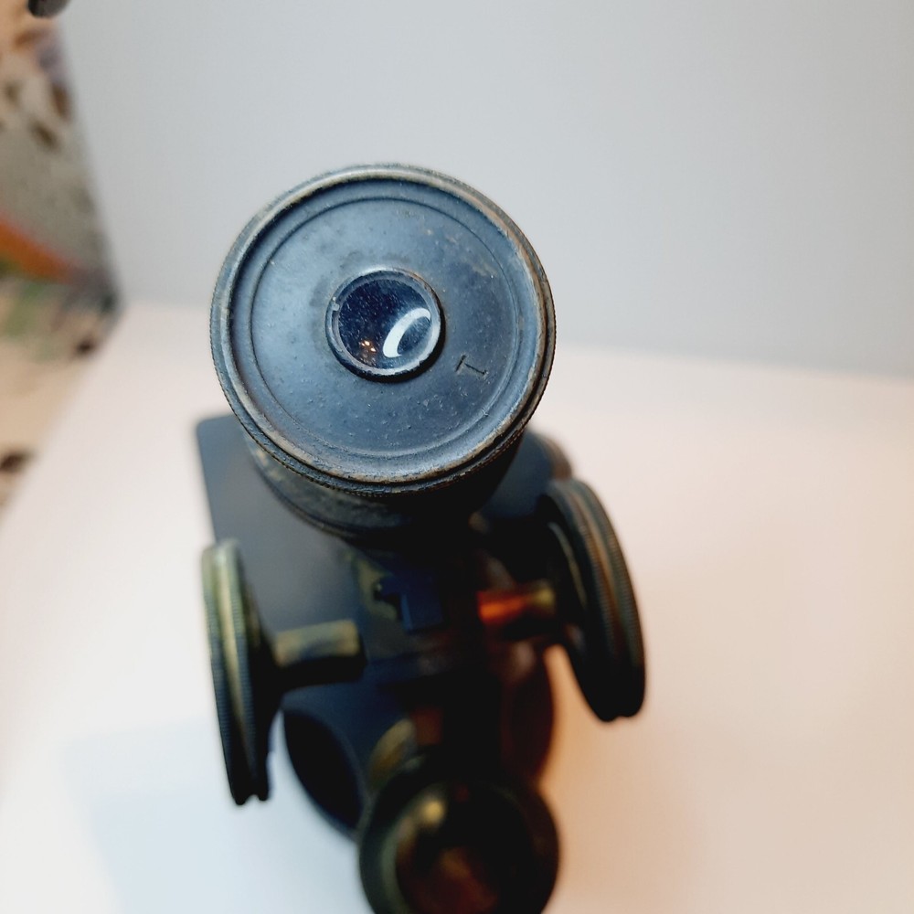 ANTIQUE BRASS BAUSCH & LOMB Optical Co MICROSCOPE 1897