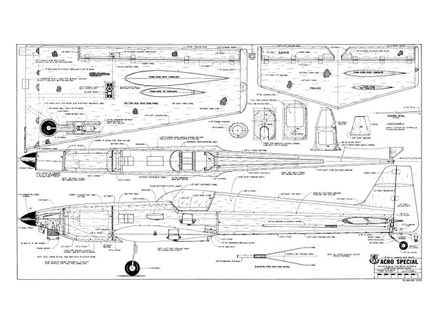 Akro Special Aerobatic Pattern Plane 66" RC Airplane Printed Plans & Templates