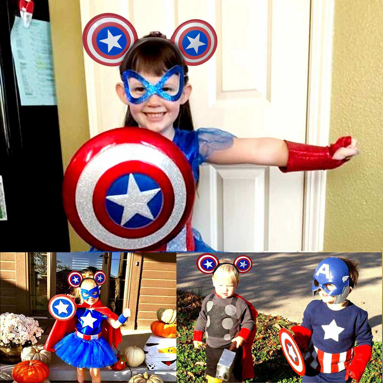 2022 Disney~Park Minnie Mouse Ears Captain America Super Soldier Marvel Headband