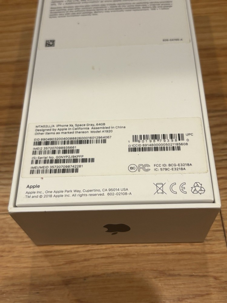 Apple iPhone XS Max Space Gray 64GB BOX ONLY EMPTY BOX