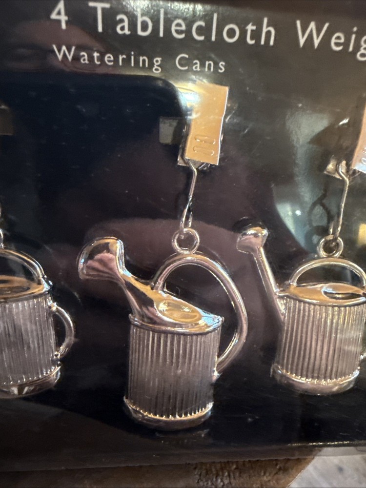 Tablecloth Weights Watering Cans 4pc. NOS