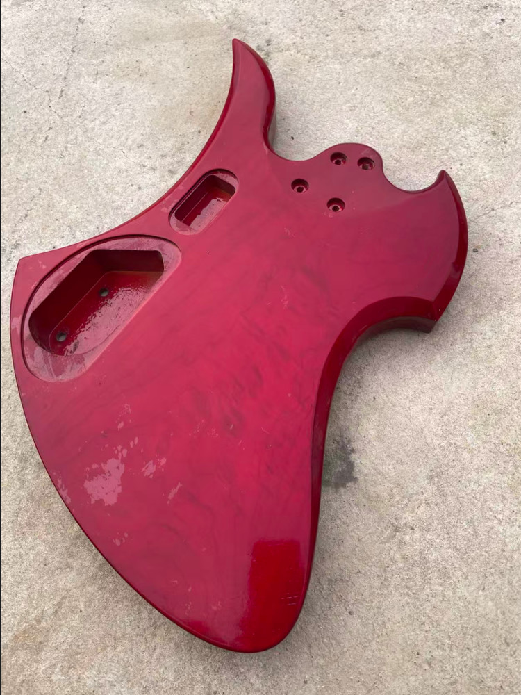 Red Quilted Maple Top 4 String Bass Body Fit Mockingbird