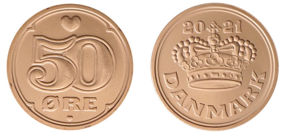 Denmark 50 Ore, 2021, KM #866, Mint