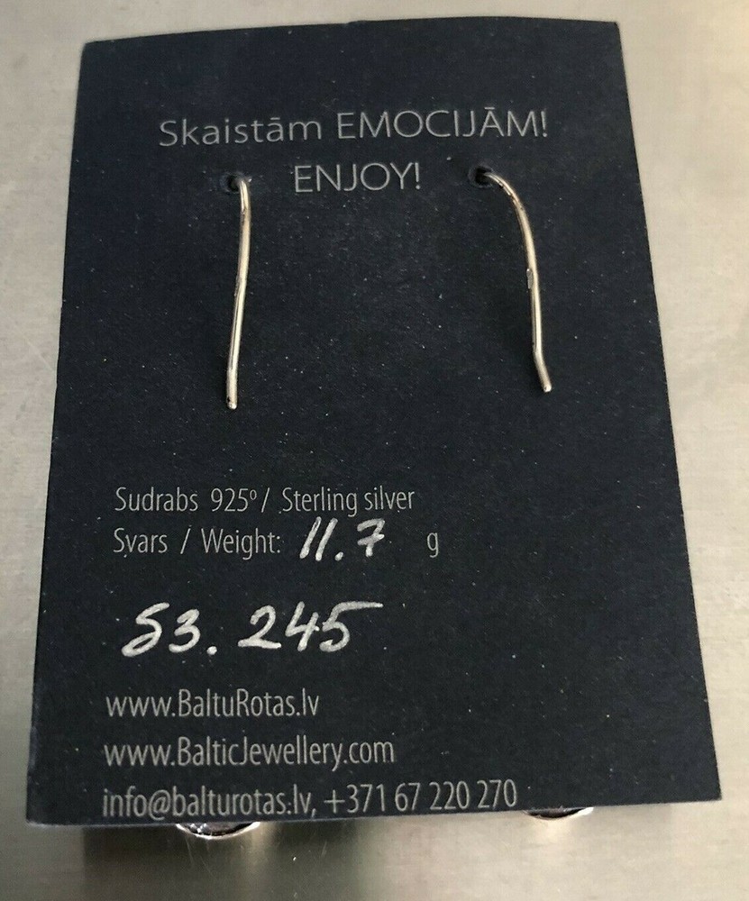 Baltu Rotas Sterling 925 ROSE Dangle Hook Earrings