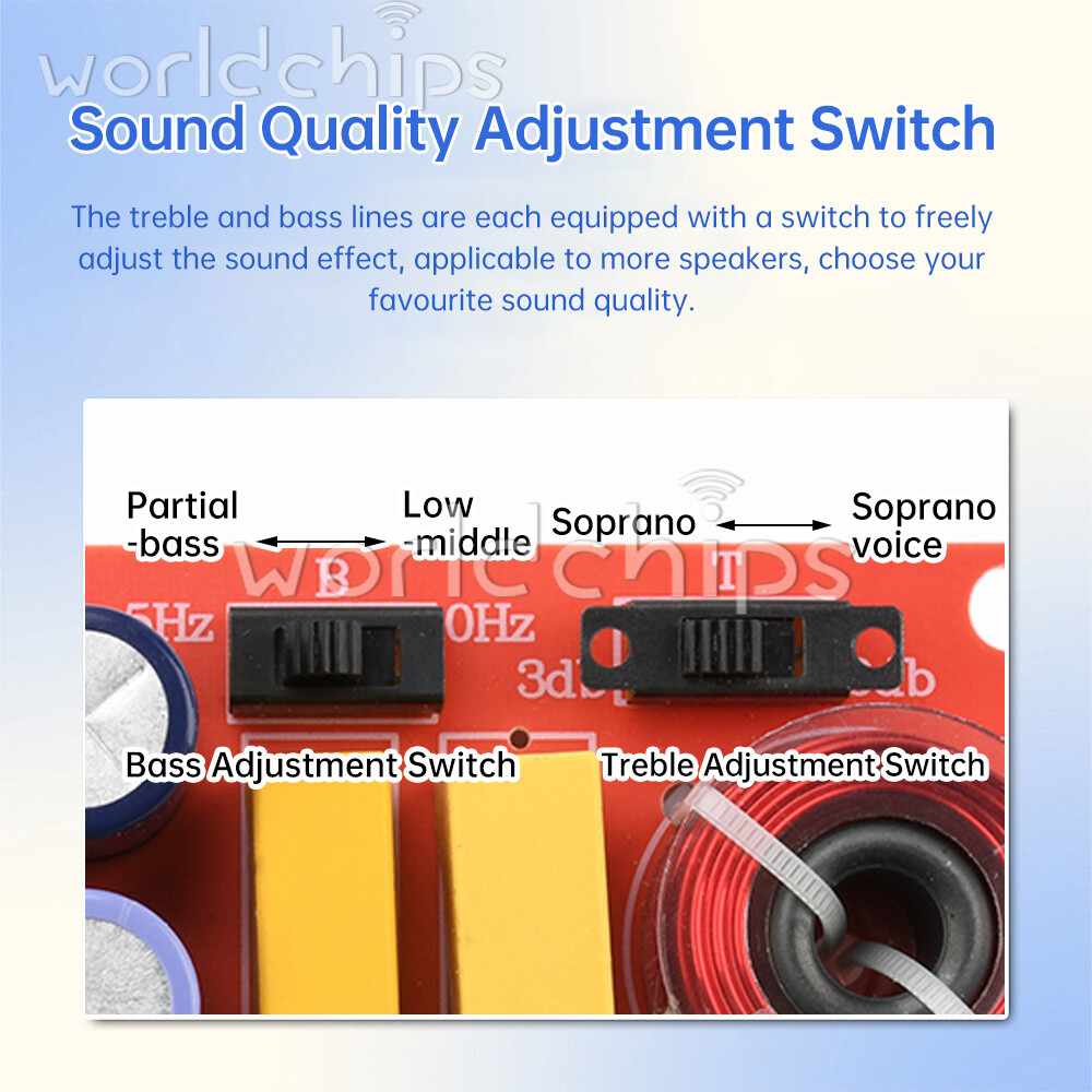 HiFi Bookshelf Speaker Crossover Adjustable 2-Way High Low Frequency Divider New