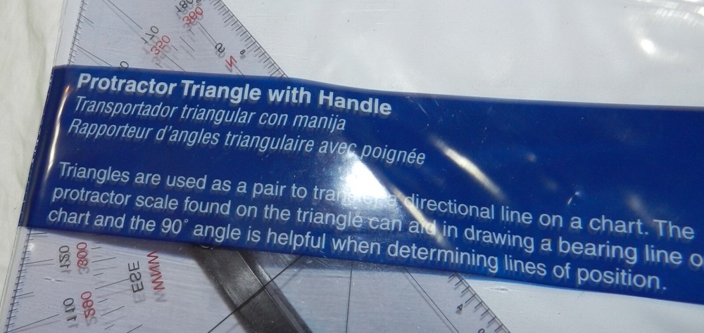 Weems & Plath Item # 101 - Protractor Triangle with handle - with plastic sleeve