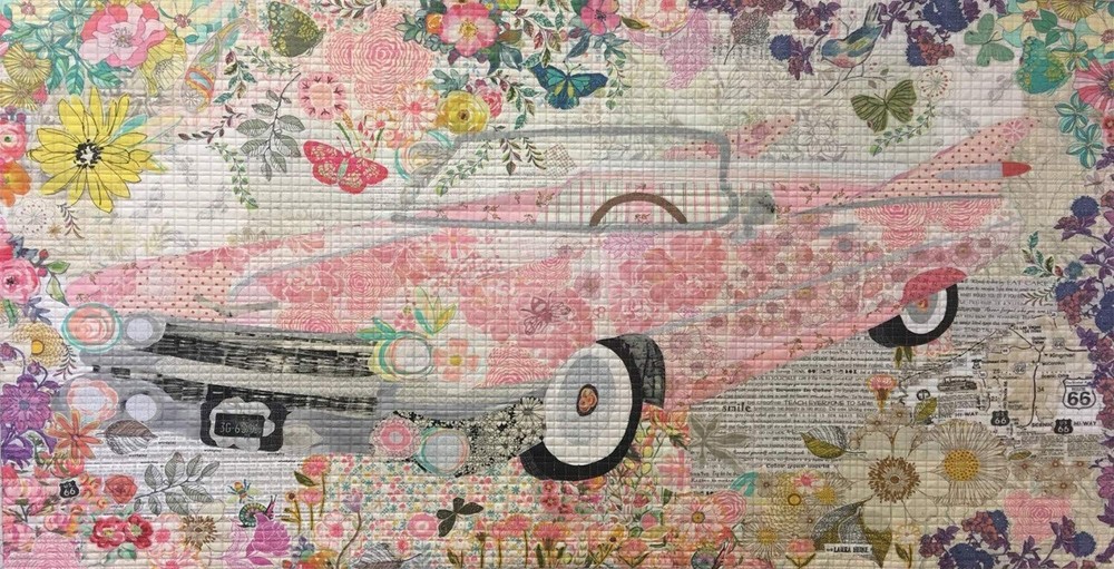 INC Pink Cadillac Collage Pattern