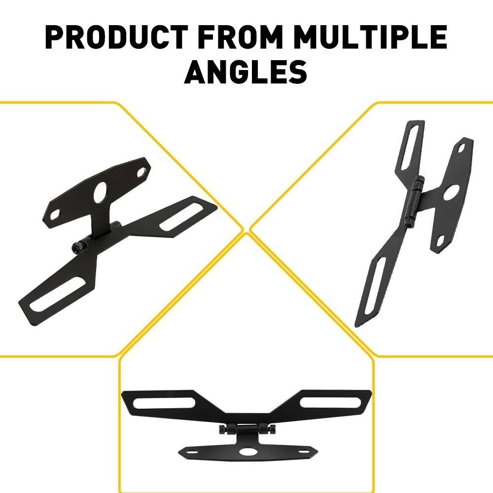 Motorcycle Folding License-Plate Holder Tail Rear Light Bracket Mount Adjustable