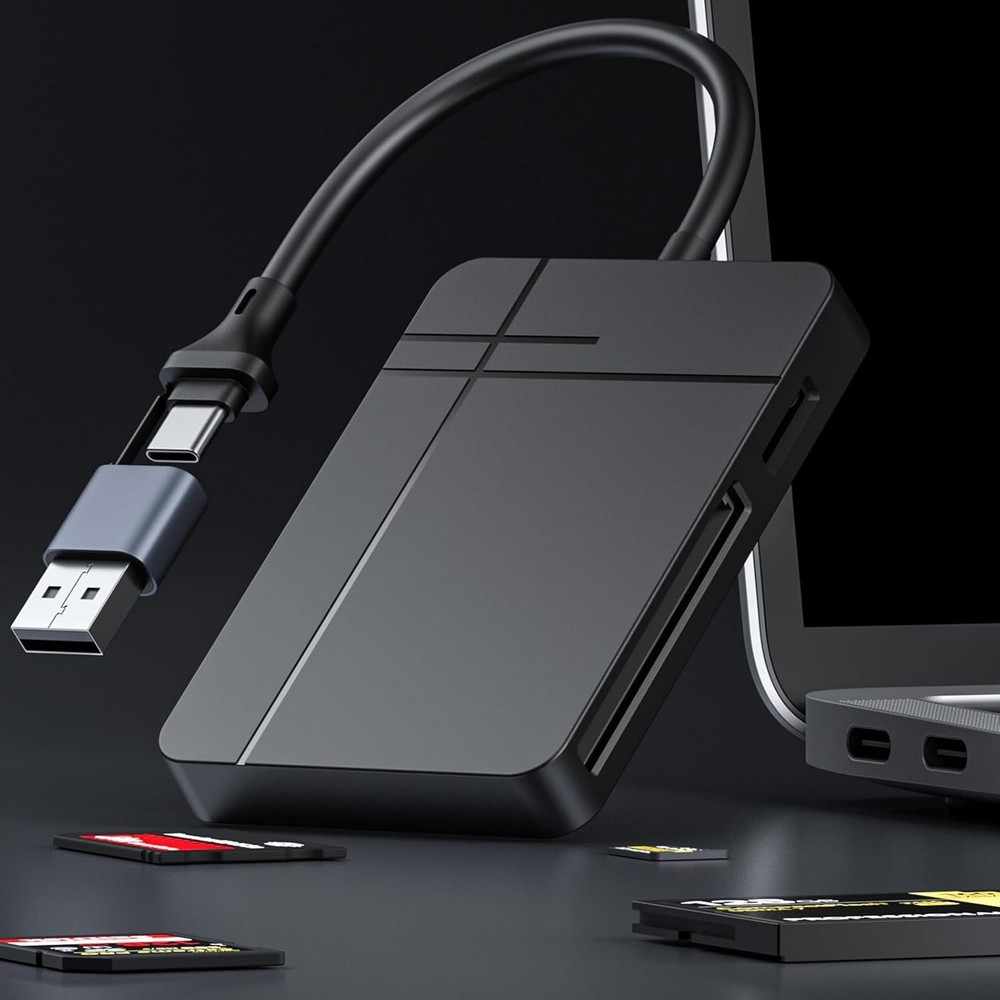 4-in-1 USB3.0/USB-C Card Reader SD Micro SD TF CF MS Compact Flash Card Adapter