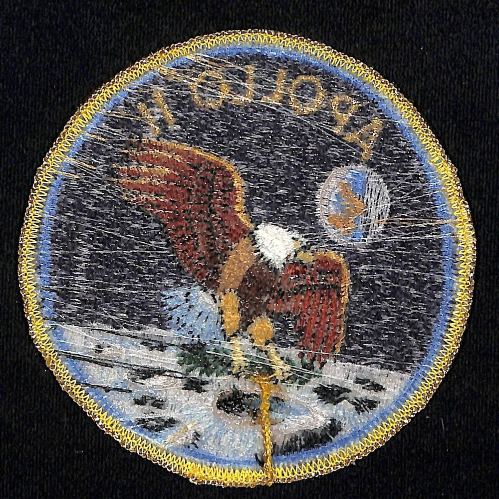 Apollo II Embroidered Patch w/Glitter Thread Text & Border 4" VGC