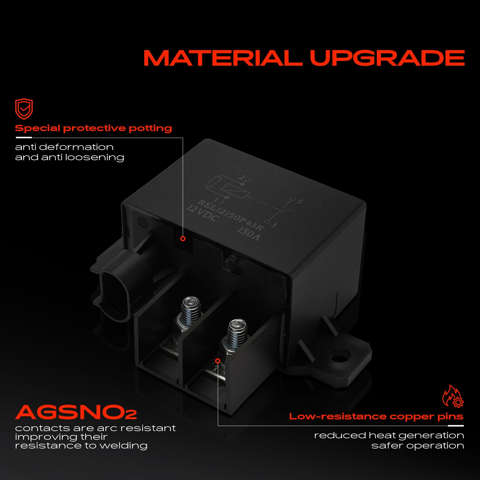 12V 150A 4-Pin Relay w/ Resistance & Bracket for Universal Car Trucks Vehicles