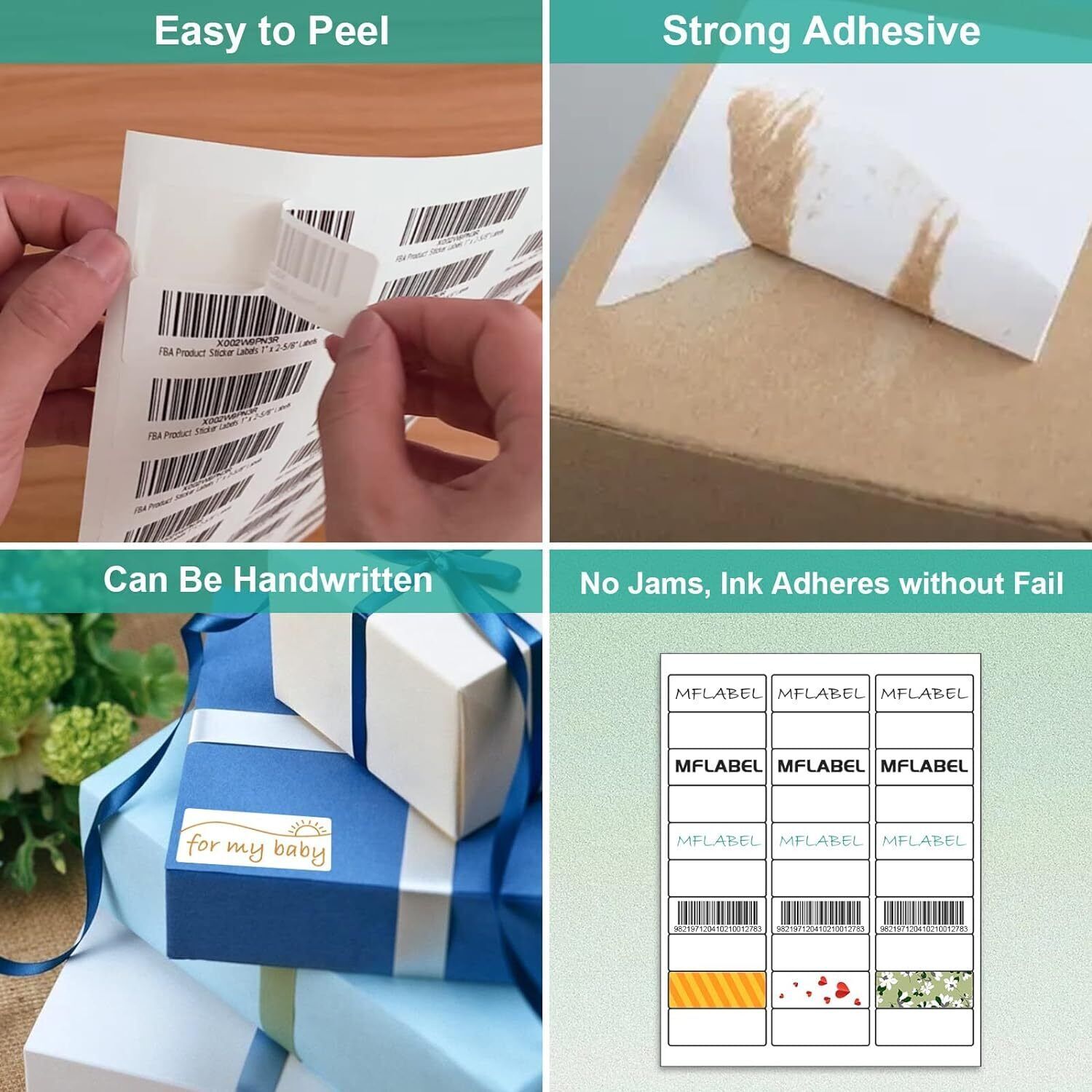 1" x 2 5/8" Address Mailing Labels Sheet FBA SKU Labels 30/sheet 30 UP Adhesive
