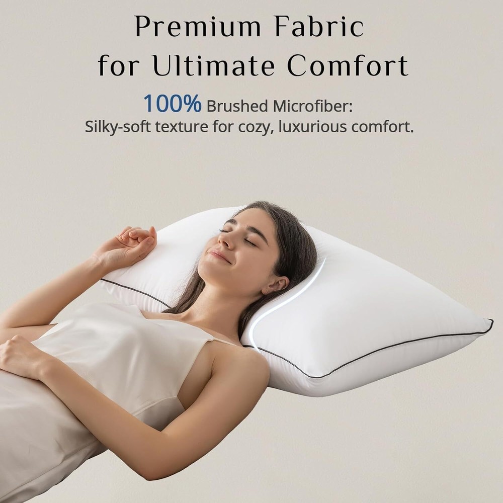 4-PK Pillows Set - Cooling Supportive Pillows Down Alternative Fill (STANDARD)