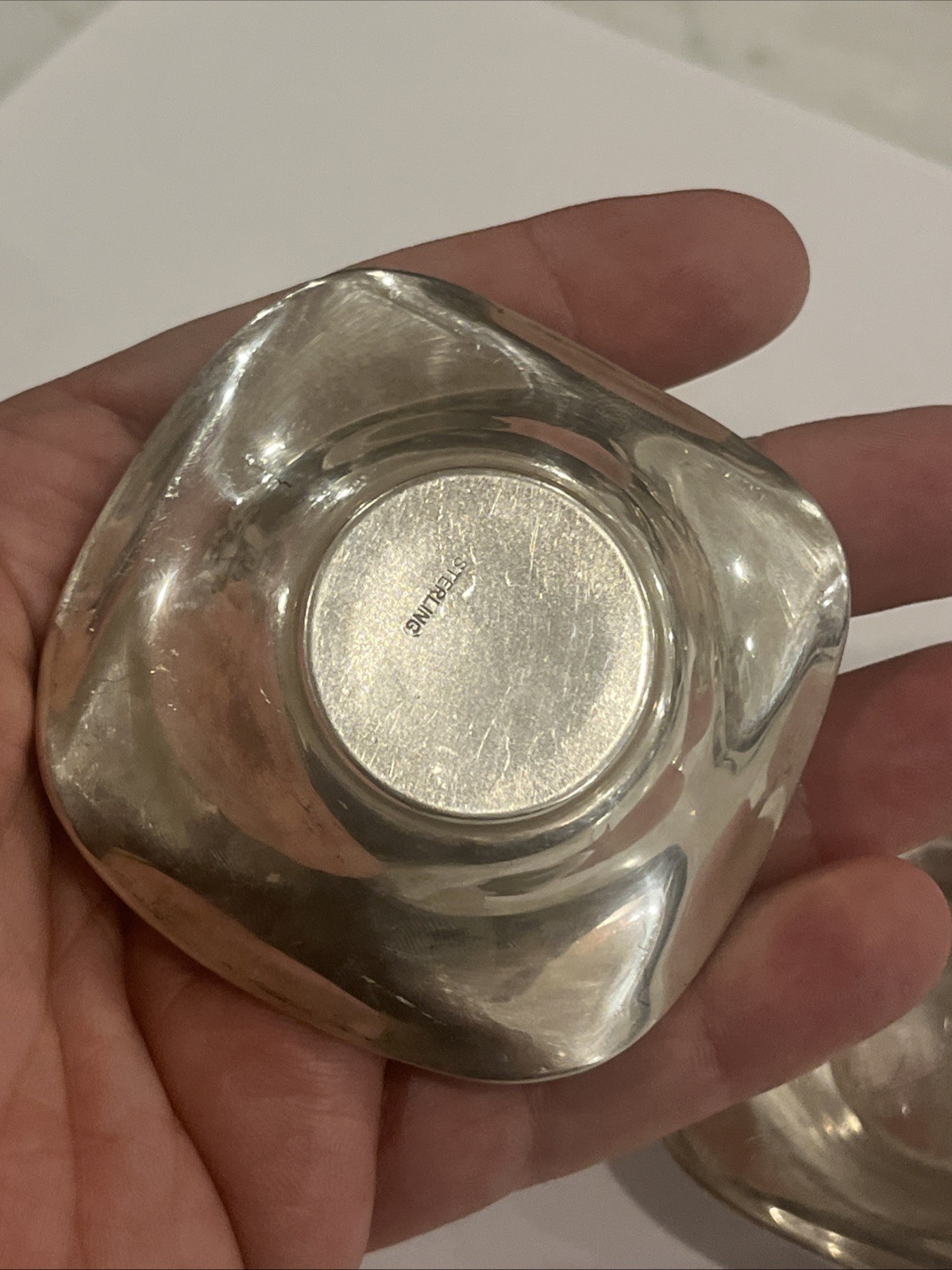 Pair Vintage STERLING SILVER SALT CELLARS Bowl Dishes 30 Grams 2.75”