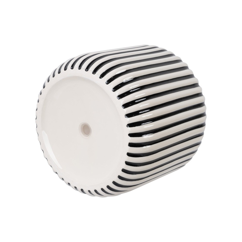 8" Black Stripe Ceramic Planter by Drew Barrymore