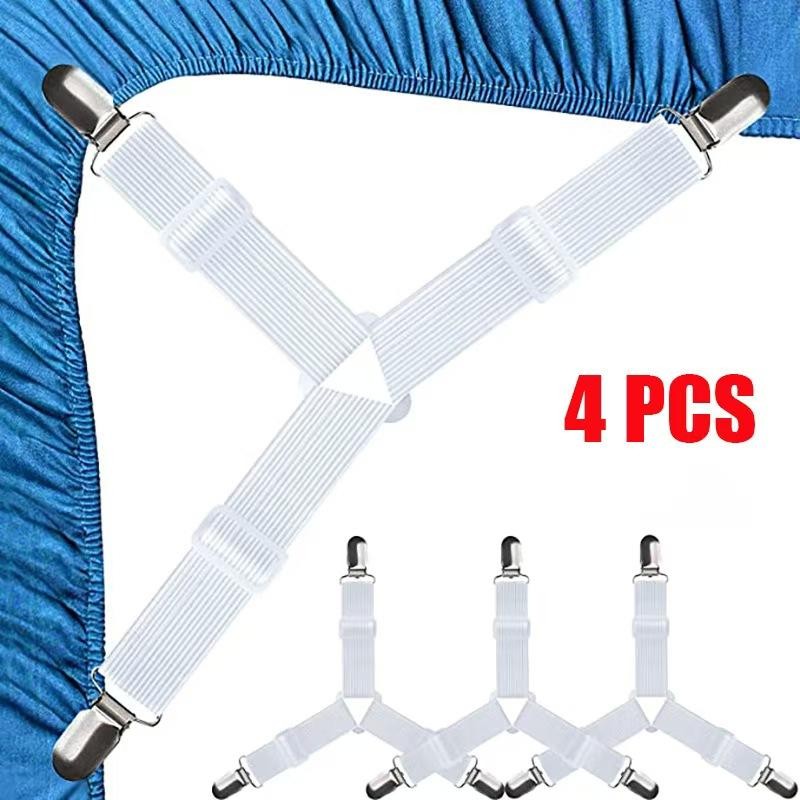 Bed Sheet Holder Straps Adjustable Elastic Non-slip Fixer Keeps Sheets Tight