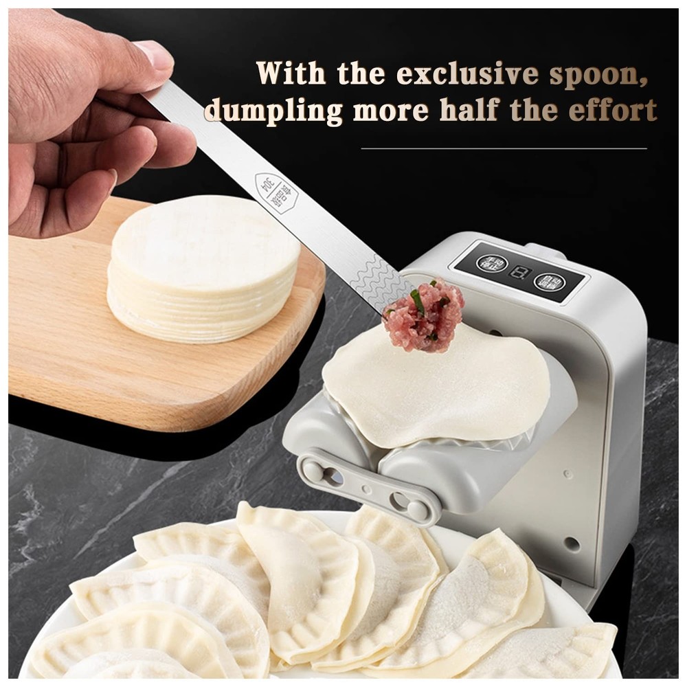 Automatic Electric Dumpling Press Maker Machine - Adjustable and 1, White