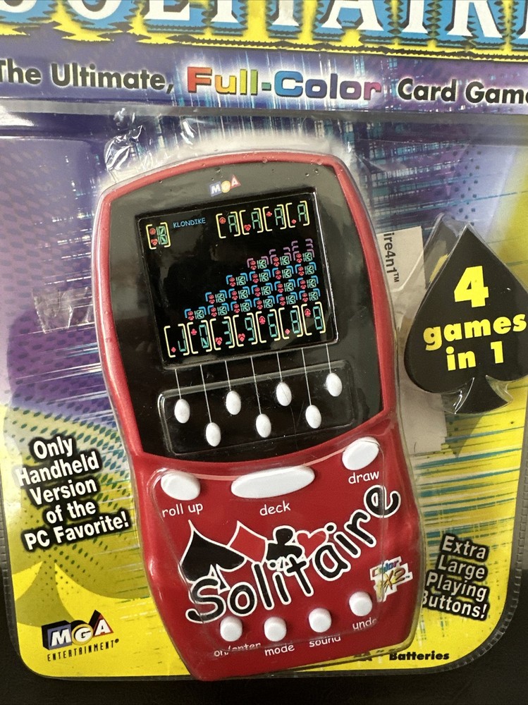 MGA COLOR FX2 SCREEN CARD ELECTRONIC GAME SOLITAIRE HANDHELD HAND HELD 2000
