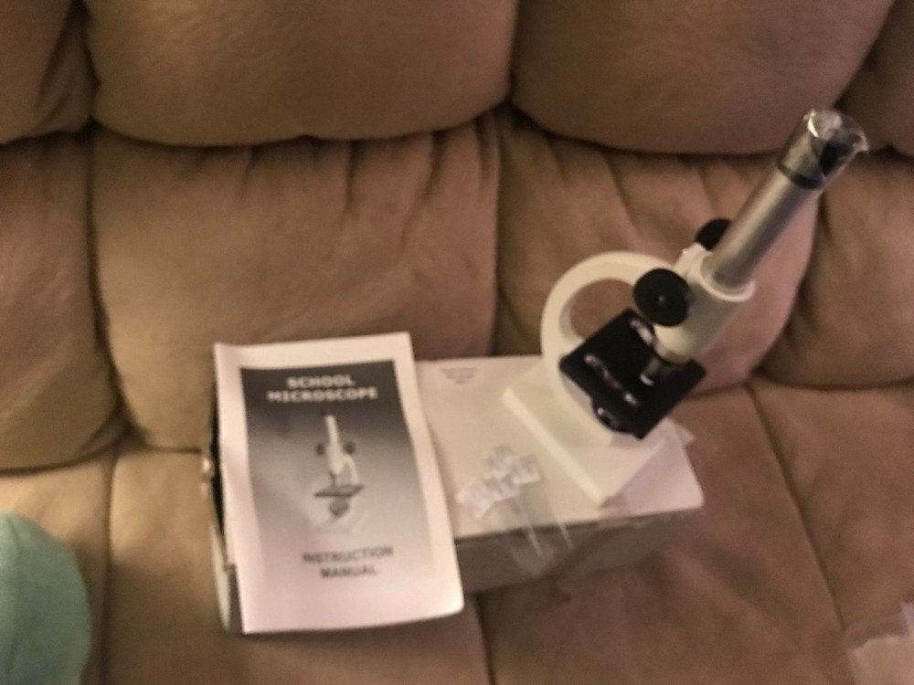 Student School Microscope 12" Tall White In Great Condition!