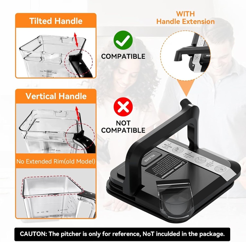 Replacement Locking Lid for 72oz Ninja Blenders - Compatible with New Models
