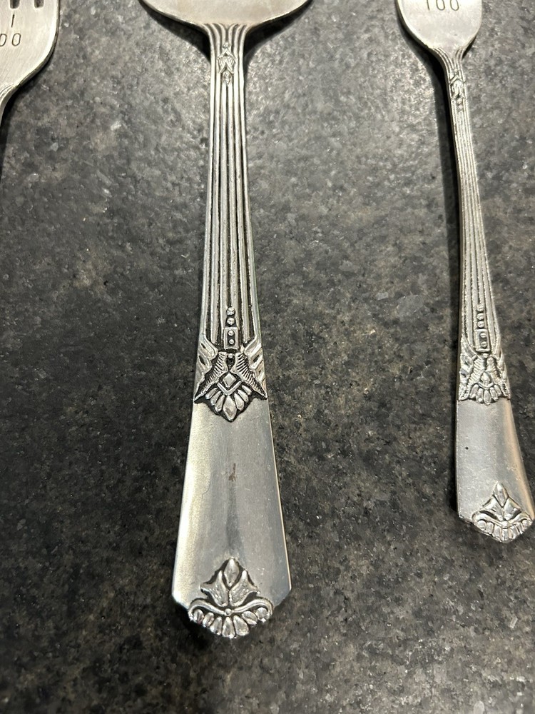 Mud Pie Silver Wedding Cake Server And Fork Set Used Once BIN B