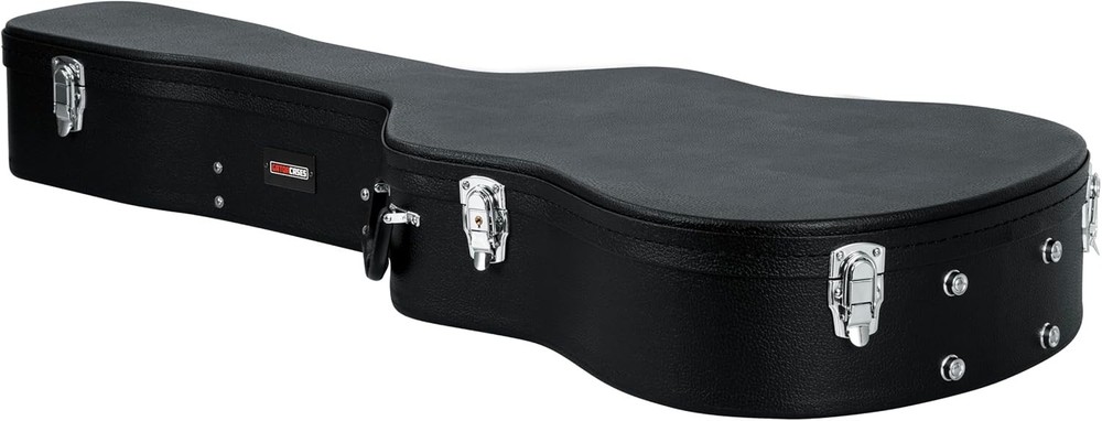 Durable 6/12 String Acoustic Guitar Case with Plush Interior & Locking Latch
