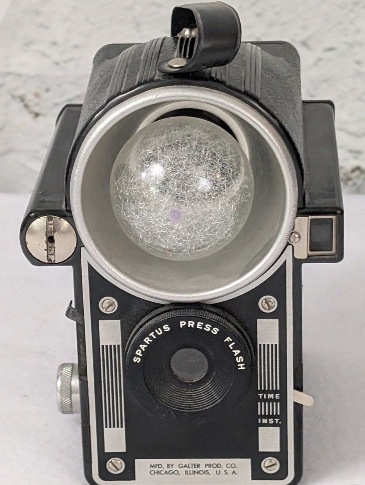 Spartus Press Flash Camera Galter Chicago Vintage Box Camera w Flash Untested